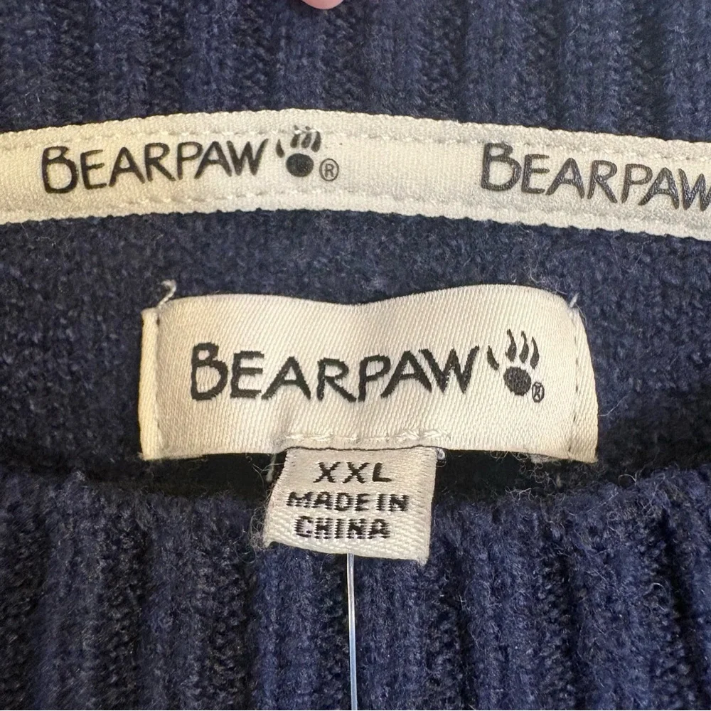 Bearpaw Textured Jacquard Pullover Sweater Women's XXL‎ Navy Blue Snowflake Cozy